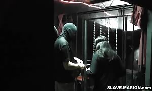 This is brandnew. I've filmed this one on last Saturday, February 11, 2012. My nasty sex victim Marion was well punished once more
 in a room full length
 of boys. It was an Adult Theater, where I main
 shackled my .