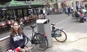 Real funny lady goes for outdoor stiff anus sex screwing